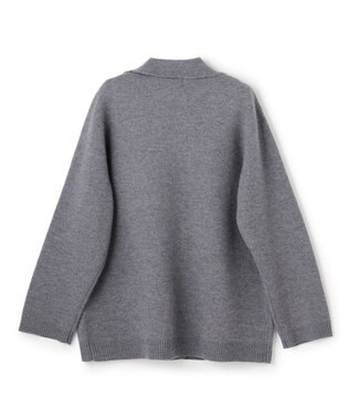 BEIGE， CHICORA / レザーポケット付きウールニットジャケット Md.Gray