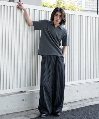 WEGO 【ユニセックス着用ITEM】ブリーチカノコハーフZIPポロ（SS） ブラック