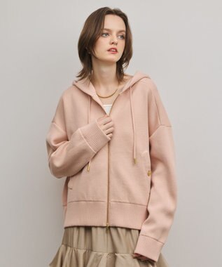 GRACE CONTINENTAL フォルムニットパーカー ピンク