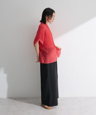 Green Parks シアーシャーリングフレンチスリーブシャツ Purple