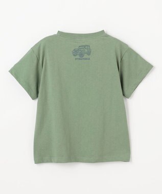 ANY KIDS 車プリント 半袖Tシャツ カーキ（ジープ）