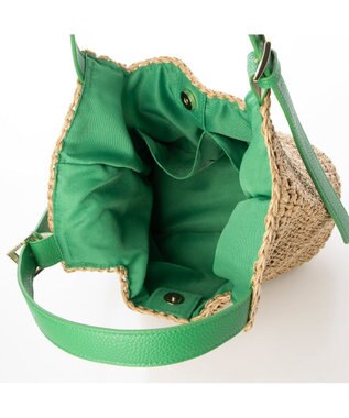 UNBILLION cachecache ベルトハンドルベーシック手編みトートバッグ グリーン