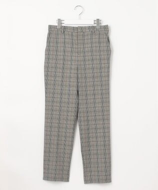 自由区 【裏起毛/撥水加工】TRギャバ グレンチェック テーパードパンツ ブラウン系4