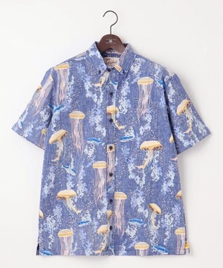 JOSEPH ABBOUD 【ハワイの老舗アロハブランドとコラボ】KAHALA ALOHA　アロハ シャツ ダルブルー系6