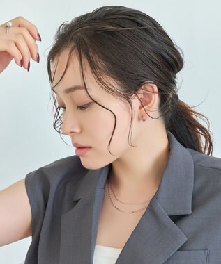 Phoebe 【金属アレルギー対応】ワンタッチビジューフープミニピアス　シルバー/サージカルステンレス シルバー