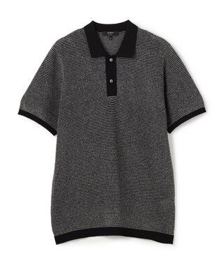 JOSEPH HOMME 【新素材】ブークレーボーダー 　半袖ニットPOLO グレー系