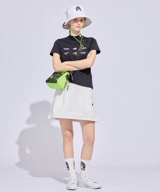 PW CIRCULUS 【WOMEN】メッシュコンビ モックネック  ゴルフウェア レディース ブラック系