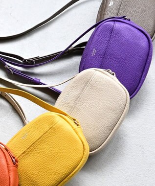 blancle シュリンクレザー ラウンドショルダーバッグ LIGHT BEIGE