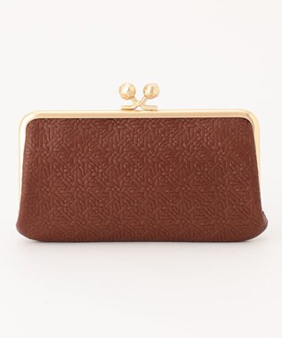 UNBILLION perche 抗菌レザー型押しがま口長財布