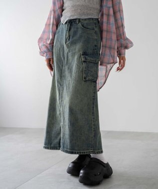 WEGO カーゴデニムスカート デニム中濃色