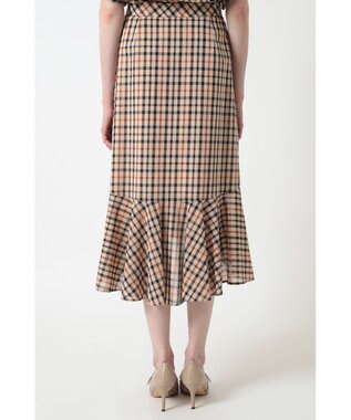 DAKS コットンボイル ペプラム フレアスカート ハウスチェック