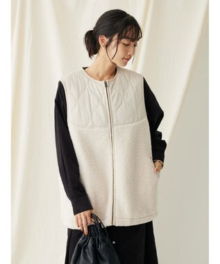 CRAFT STANDARD BOUTIQUE キルティングボア切替ベスト Ivory