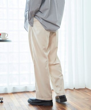 WEGO 【ウエストゴム】TRイージーストレートパンツ ライトベージュ