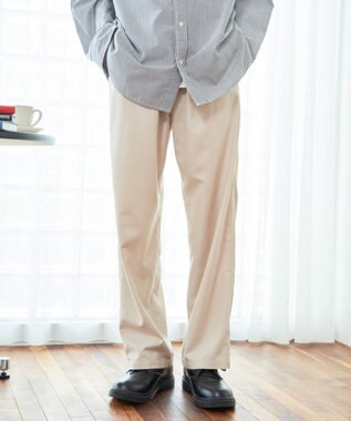 WEGO 【ウエストゴム】TRイージーストレートパンツ ライトベージュ