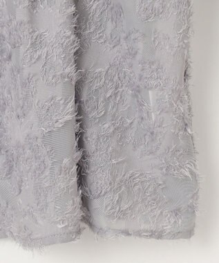 Feroux 【洗える】ジャカードフリルブラウス スカイブルー系