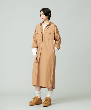 J.PRESS YORK STREET 【WOMEN】ミリタリーシャツワンピース オレンジ系