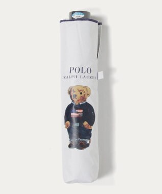 MOONBAT 【遮光率100％/遮熱/UV/軽量】POLO RALPH LAUREN（ポロ ラルフローレン）晴雨兼用日傘  ポロベア 折りたたみ傘 ユニセックス オフホワイト