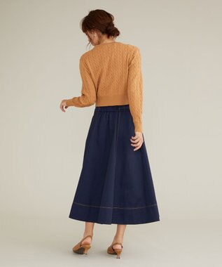 Feroux 【古畑星夏さん着用・アンサンブル】ロゴ刺繍入りケーブルアンサンブル ニット キャメル系