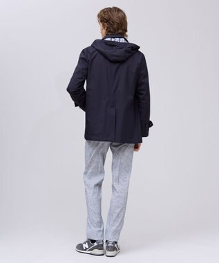 J.PRESS MEN 春の通勤にも【オンオフ兼用 / ストレッチ / 撥水】フードデタッチャブル バルマカンショートコート ネイビー系