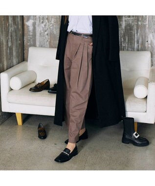 MODE ET JACOMO <MODE ET JACOMO>スクエアトゥチェーンローファー ブラック