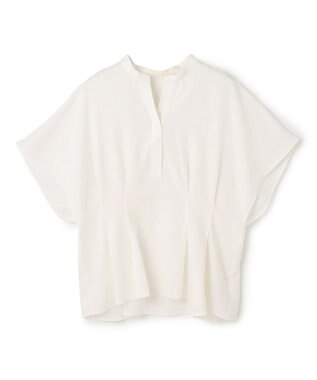 UNFILO リネンレーヨン タックブラウス オフ