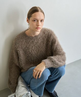 AMERICAN HOLIC フェザーゆるニットプルオーバー Mocha