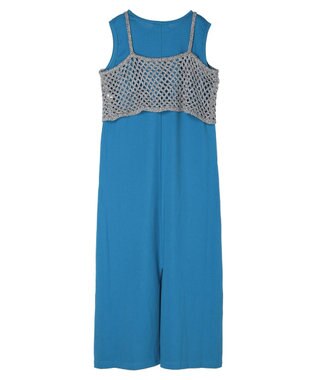 Green Parks ニットビスチェ付きカットソーワンピース Blue