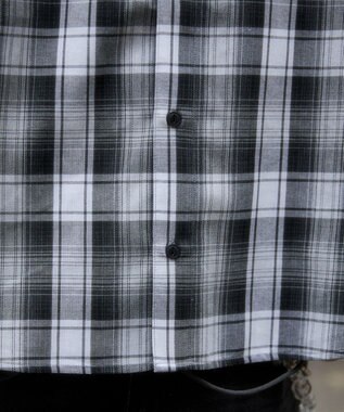 WEGO 【ユニセックス着用ITEM/MLサイズ展開】オンブレチェックフードシャツ（LS） ブラックチェック1