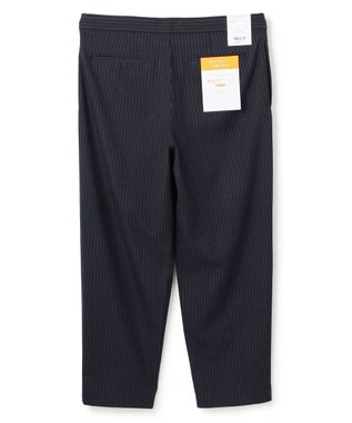 UNFILO MENS 【OCEANS 雑誌・web・YouTube 掲載】FLANNEL TOUCH 機能美パンツ ワイド ネイビーストライプ