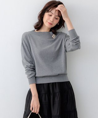 組曲 【WEB限定】コットンニット プルオーバー ライトグレー系