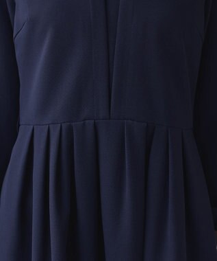 Tiaclasse 【ダブルクロス・洗える】 ナローVネックワンピース ネイビー