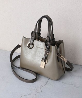 style code 【MERCURYDUO/マーキュリーデュオ】メタルアイレット　ミニショルダーバッグ、ハンドバッグ ブロンズ