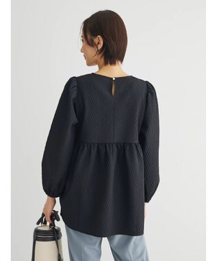 Green Parks ・ＥＬＥＮＣＡＲＥ　ＤＵＥ　フクレジャカードブラウス Black