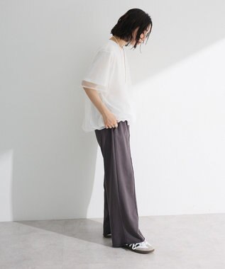 Green Parks チュールドッキングバルーン５分袖プルオーバー Off White