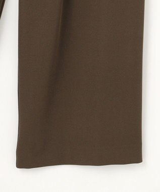 Feroux 【洗える】マーベルトデザイン セミワイドパンツ ダークブラウン系