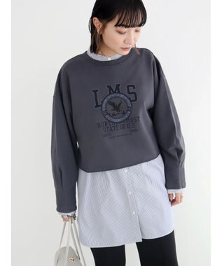 Green Parks クロップド丈ロゴプルオーバー Gray