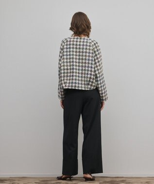 GRACE CONTINENTAL レースヘムツイードジャケット ブラック