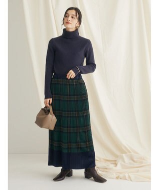 CRAFT STANDARD BOUTIQUE 配色チェックプリーツスカート Check Green