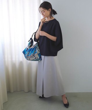 ICB 【新色追加・WEB限定カラーあり・UVケア・接触冷感・速乾・防シワ・洗える】FluidBackSatin ドルマンスリーブブラウス ネイビー系