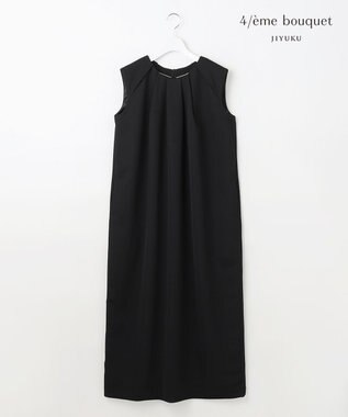 自由区 【カトリエムブーケ】Robe de sac タックディテールドレス ネイビー