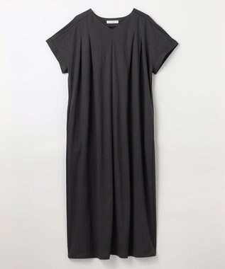 ANY L 【洗濯機可/ストレッチ】ナチュラルワッシャーワンピース チャコール