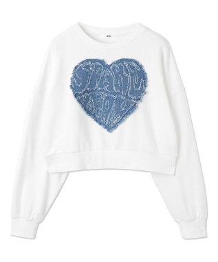 WEGO デニムワッペンプルオーバー ホワイト