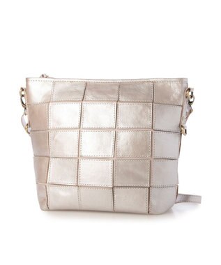 UNBILLION ピークスピーク PEAKS PEAK / 牛革パッチワーク口折れ2wayショルダー シルバー