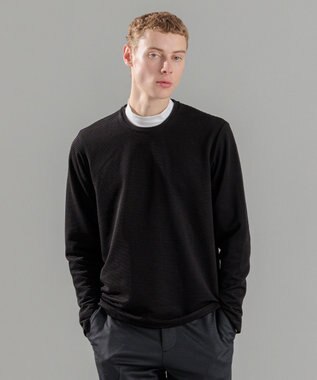 JOSEPH HOMME タックリップルジャージー　クルーネックカットソー ブラック系