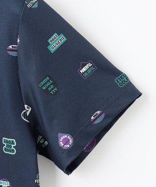 23区GOLF 【WOMEN】【吸水速乾・UVケア】ステッカープリント モックネックシャツ ネイビー系5