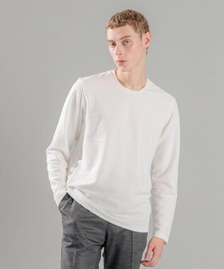 JOSEPH HOMME タックリップルジャージー　クルーネックカットソー ホワイト系