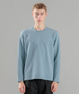 JOSEPH HOMME タックリップルジャージー　クルーネックカットソー スカイブルー系