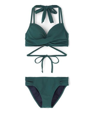 San-ai Resort（三愛水着楽園） 【San-ai Resort×PEACH　JOHNコラボ】【ナイスバディ水着】カシュクールワイヤービキニ　9M・11L　【San-ai Resort（サンアイリゾート）】 グリーン