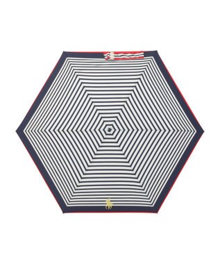 MOONBAT POLO RALPH LAUREN(ポロ ラルフローレン)ポロポニー ボーダー 折りたたみ傘 簡単開閉 ネイビーブルー