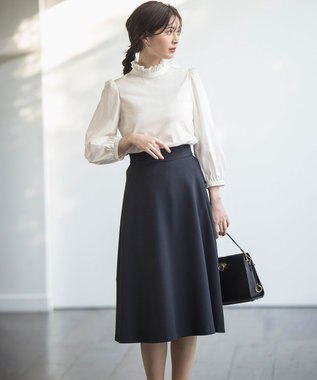 組曲 L 【KUMIKYOKU NAVY】スタンドフリルシャーティング ブラウス アイボリー系